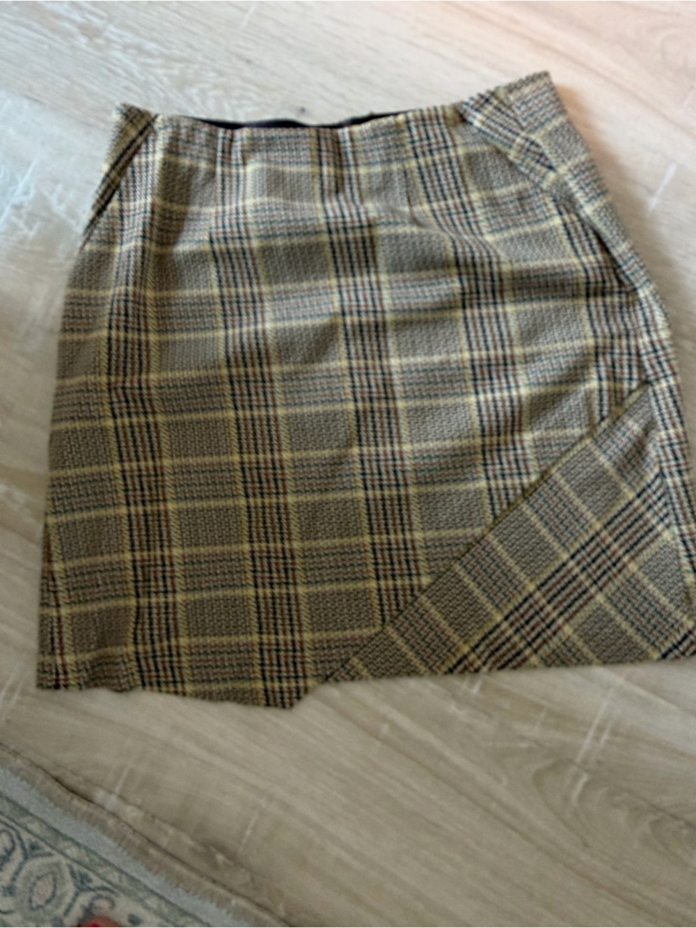 CAbi Plaid A-line skirt